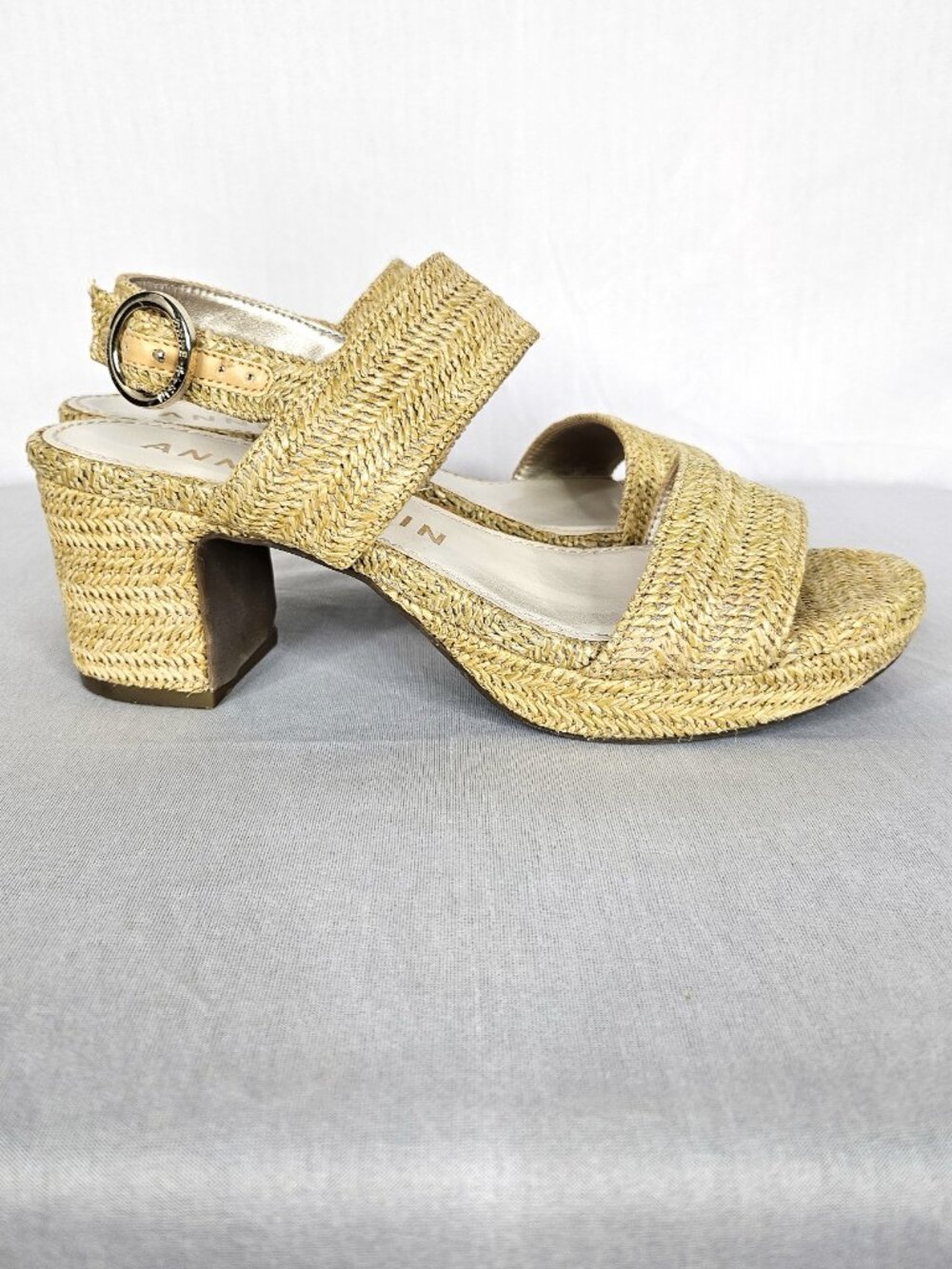 Anne Klein Raffia Platform Sandals | Coastal Resort Heels | Women's Size 6.5 - Picture 3 of 14